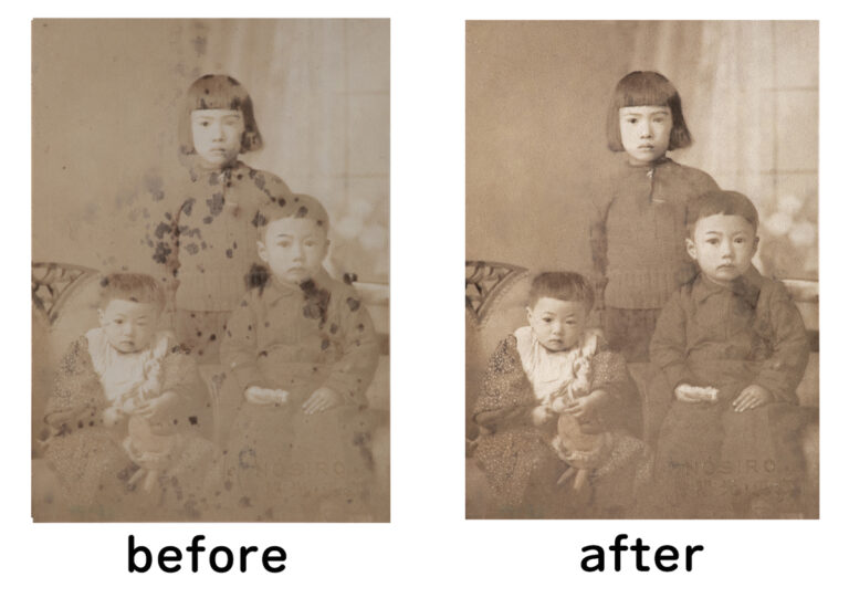 古い写真を修復、データ化