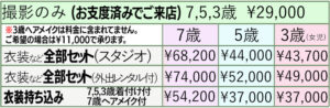 6切台紙3面¥29,000~