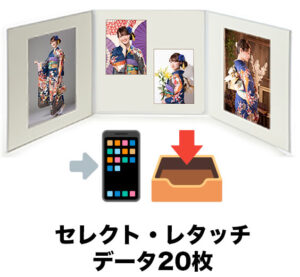 台紙プラスコース　六切３面台紙１冊+セレクトデータ20枚（加工付き）付きコース