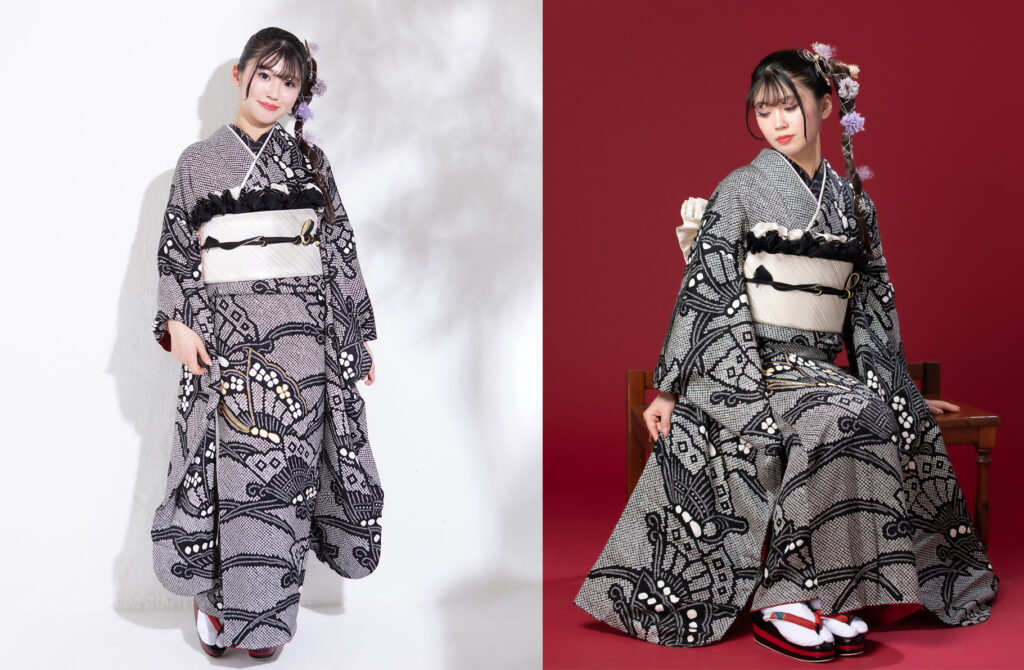 1.黒総絞り蝶々文