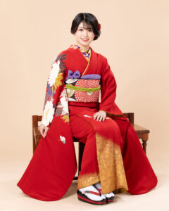 成人式前撮り、こちらは当店振袖です。フォトスタジオ21