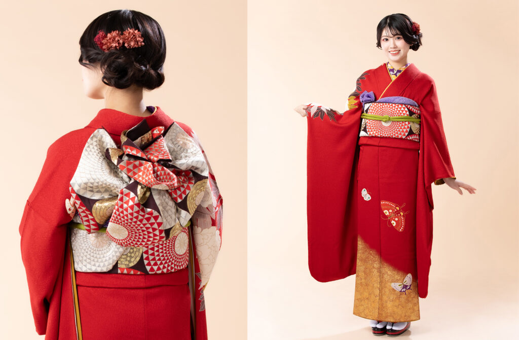 成人式前撮りにご利用いただける、フォトスタジオ21の振袖　