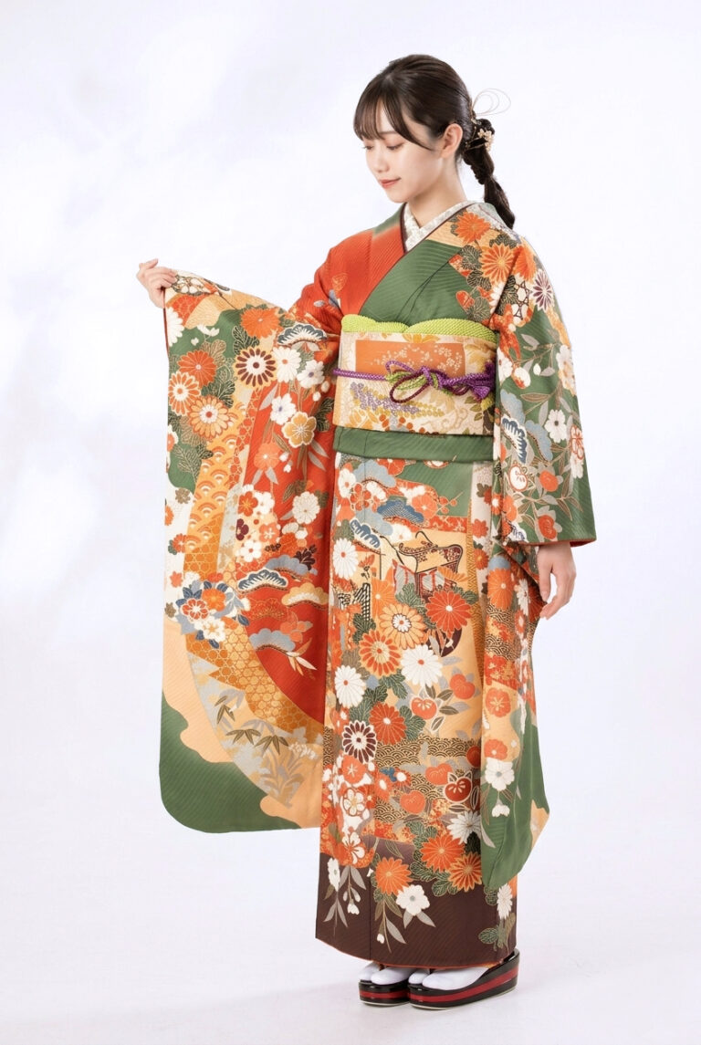 9.若葉色花文御所車