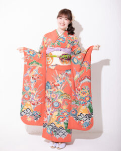 5.桃色紅型花鳥文