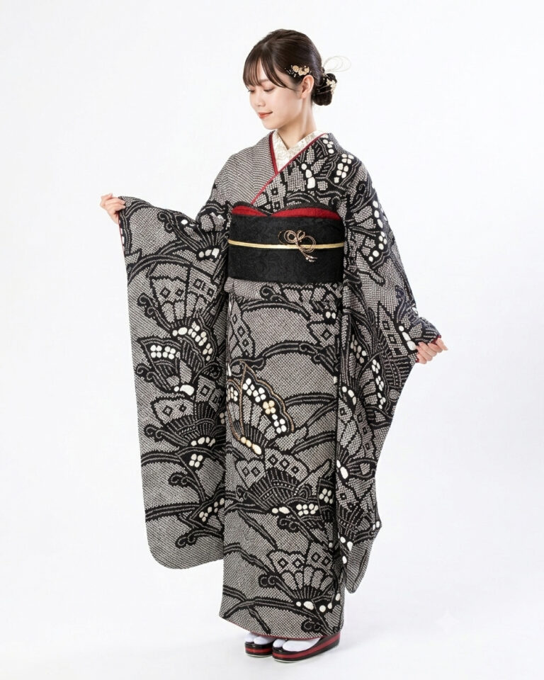 1.黒総絞蝶々文
