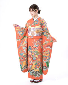 11.桃色紅型花鳥文
