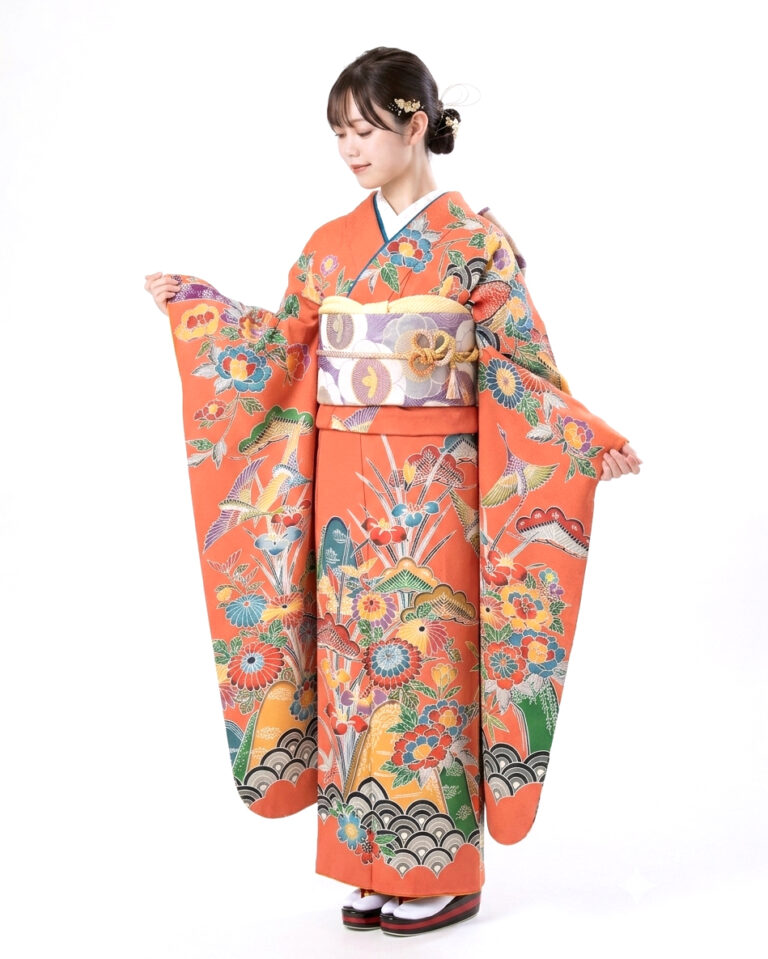 11.桃色紅型花鳥文